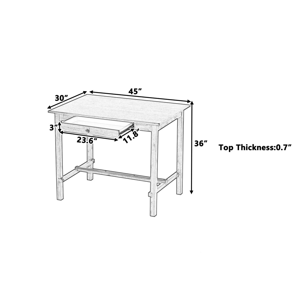 Counter Height Dining Table with Storage Drawer Walnut Z74255