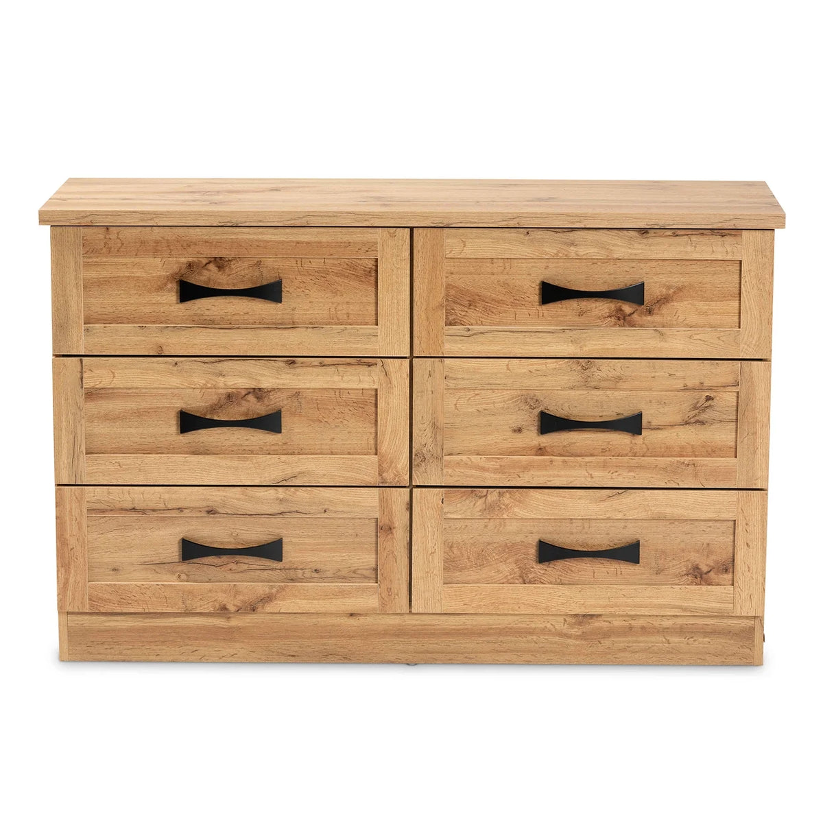 6 Drawer Oak Brown Wood Dresser D1858
