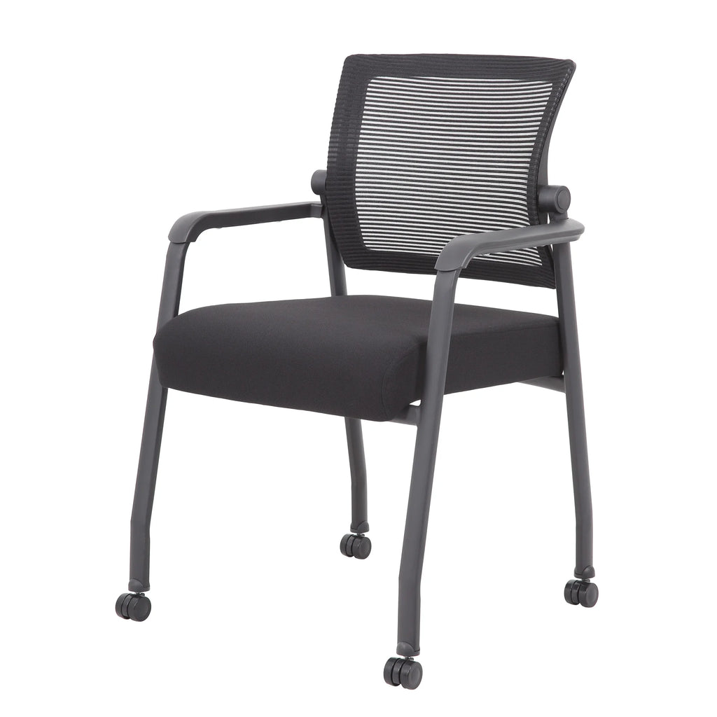 42" Round Table & 4 Mesh Guest Chair with Casters U678