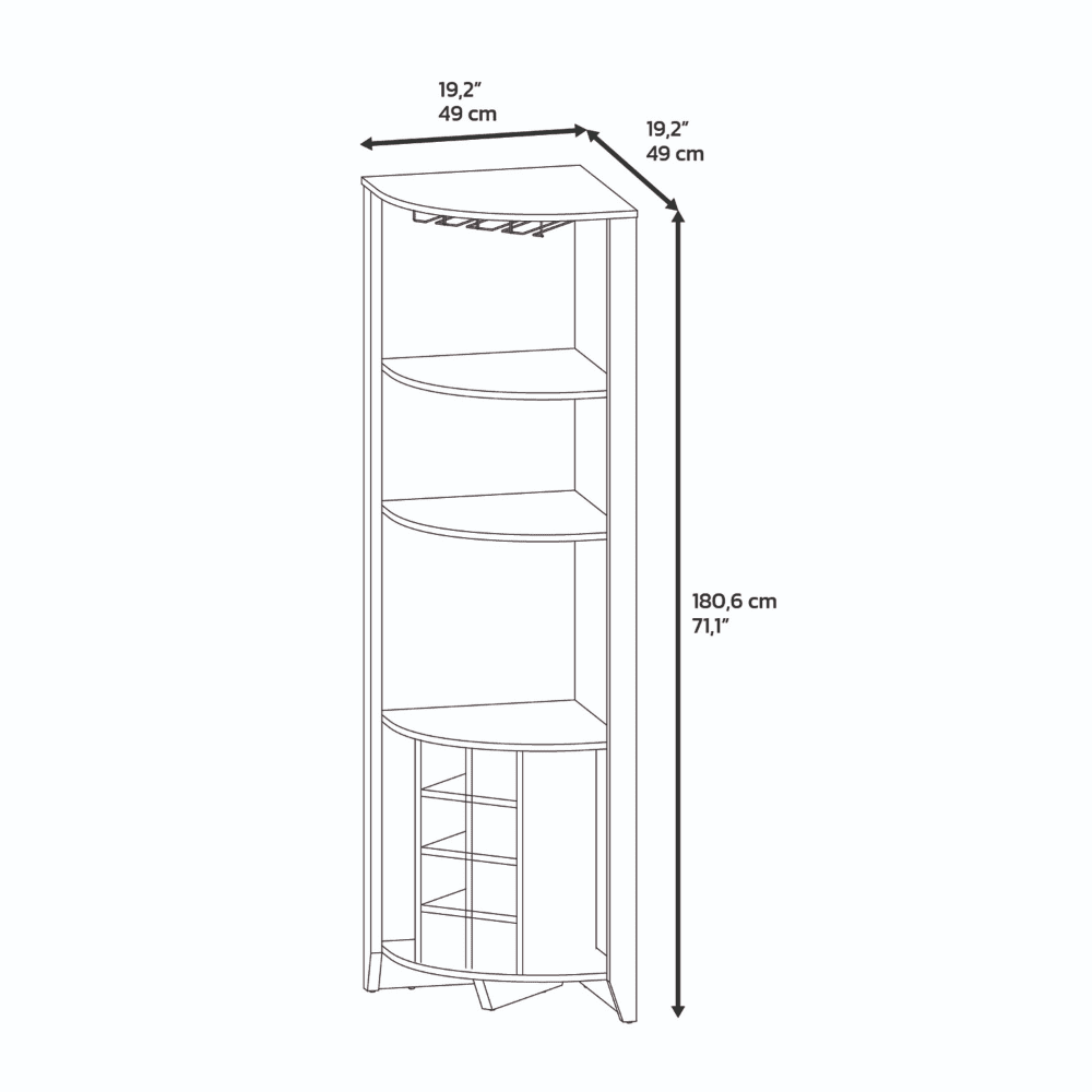 Dark Brown Corner Bar Cabinet N77941
