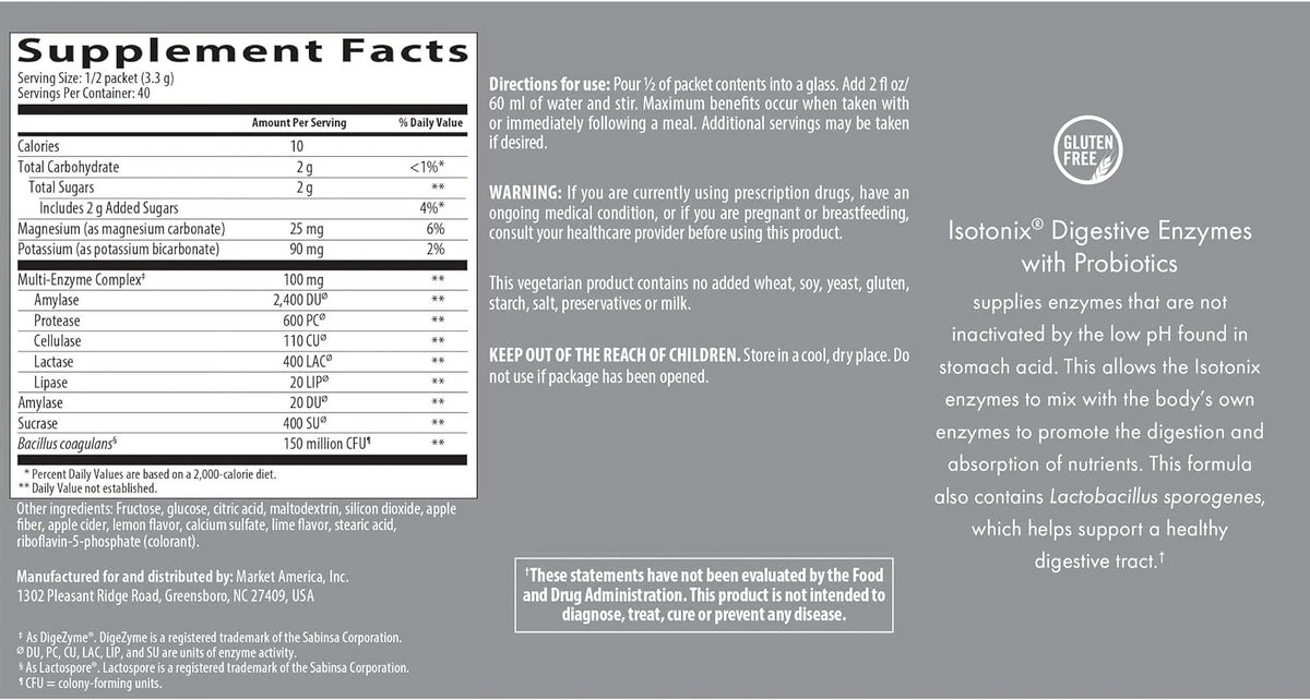 Digestive Enzymes with Probiotics 20 Packets I815397