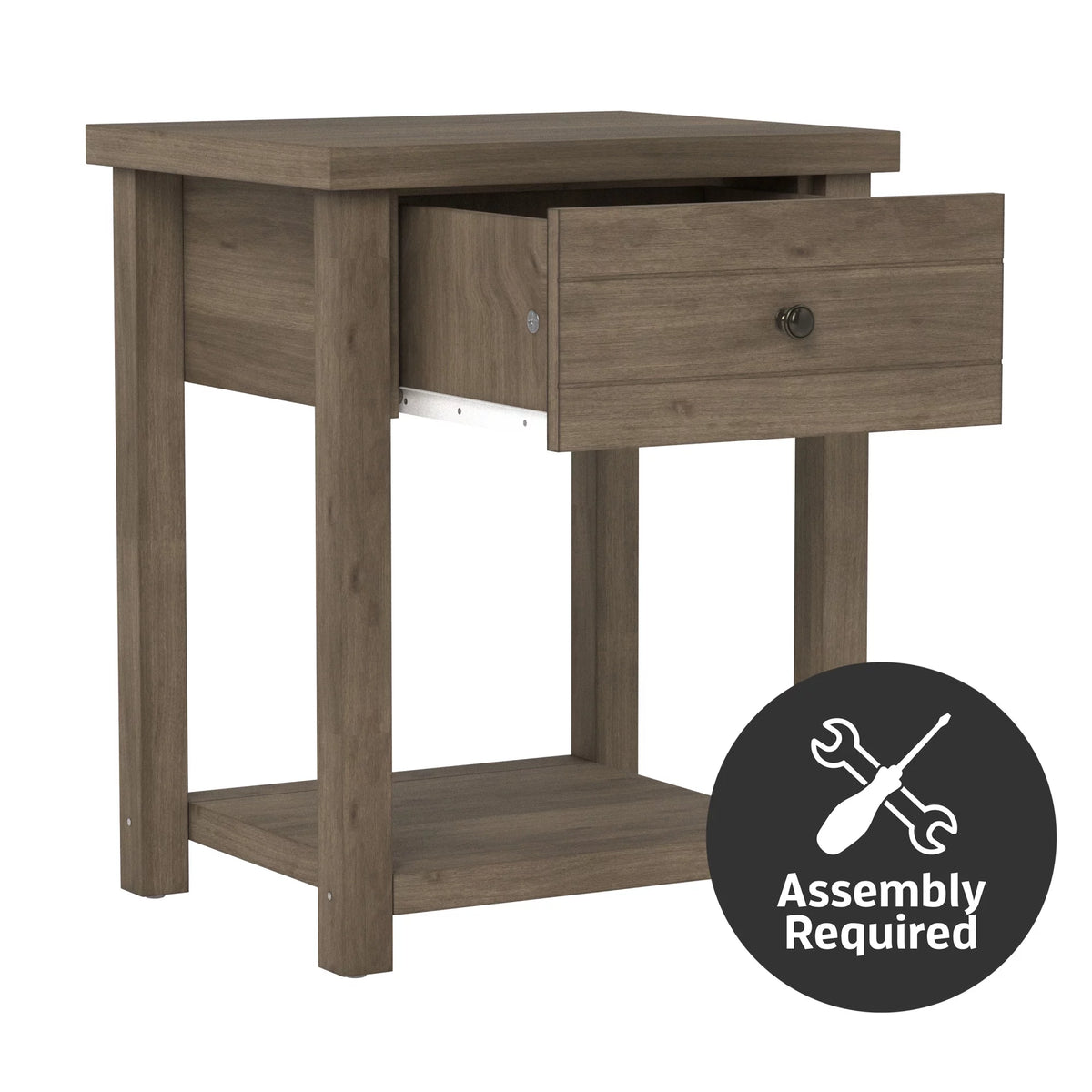 Knotty Gray Oak Wood Accent Table I2599