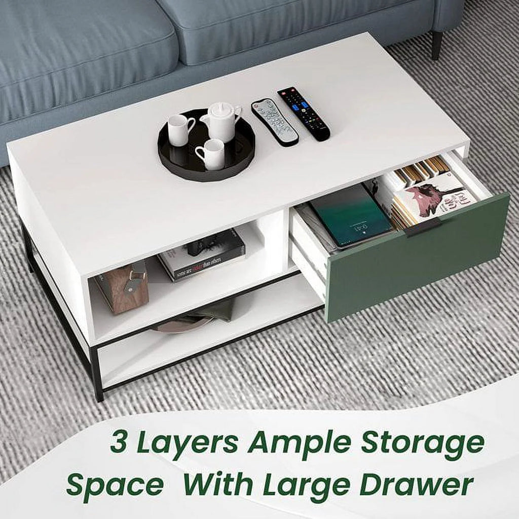 Wood Coffee Table with Steel Frame G642506
