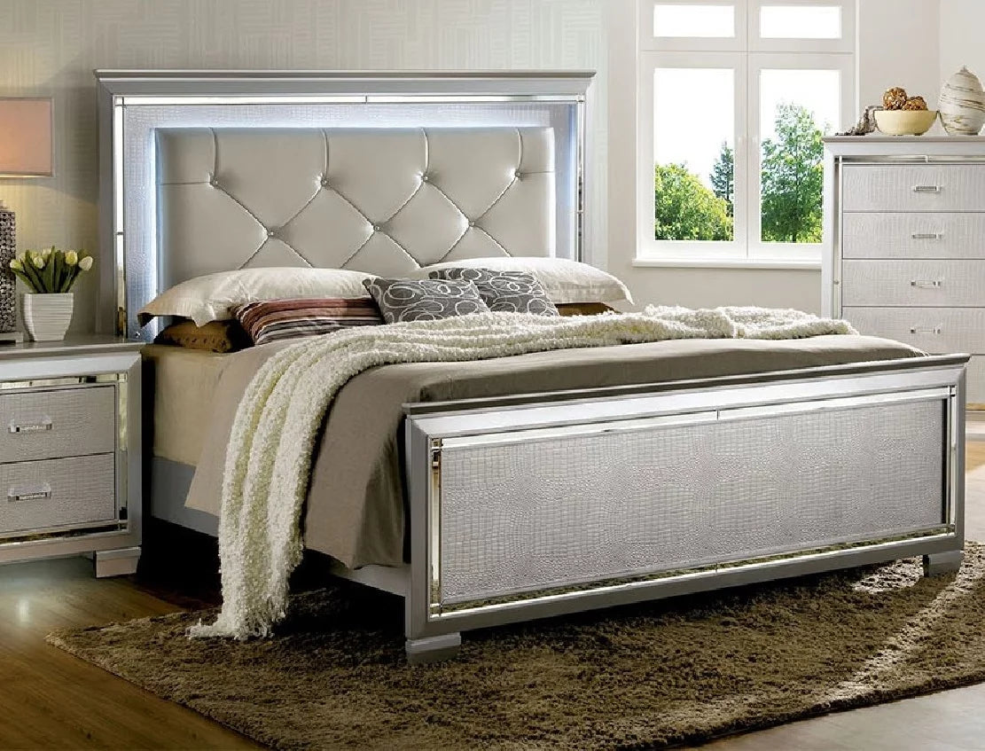 5pc Eastern King Size Bed with Dresser Mirror Nightstands C902119