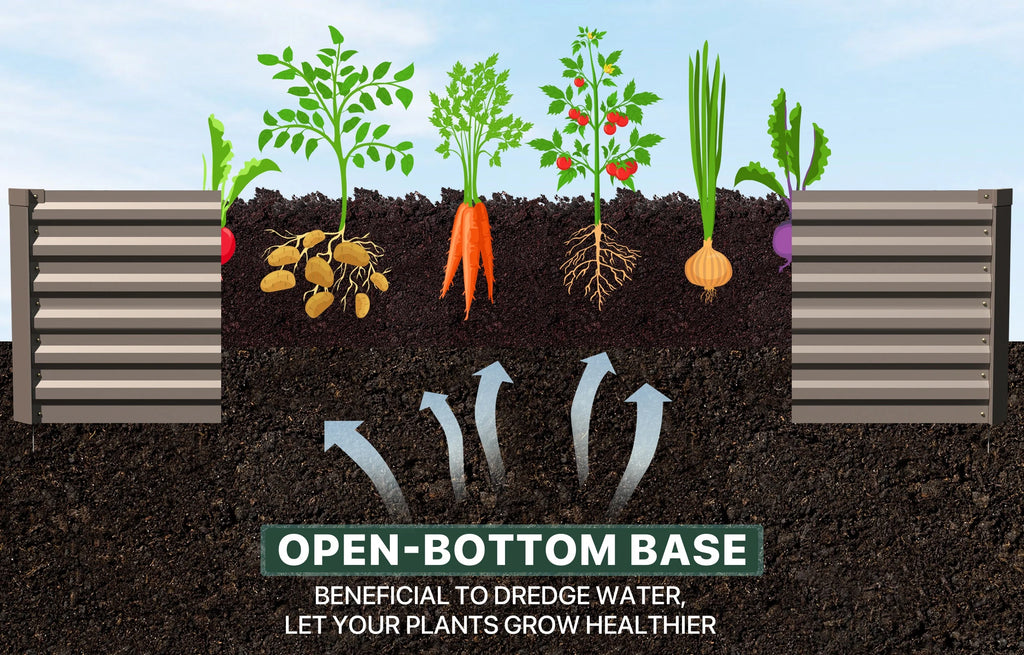 Galvanized Steel Raised Garden Bed 6x3x2 ft Brown R4517