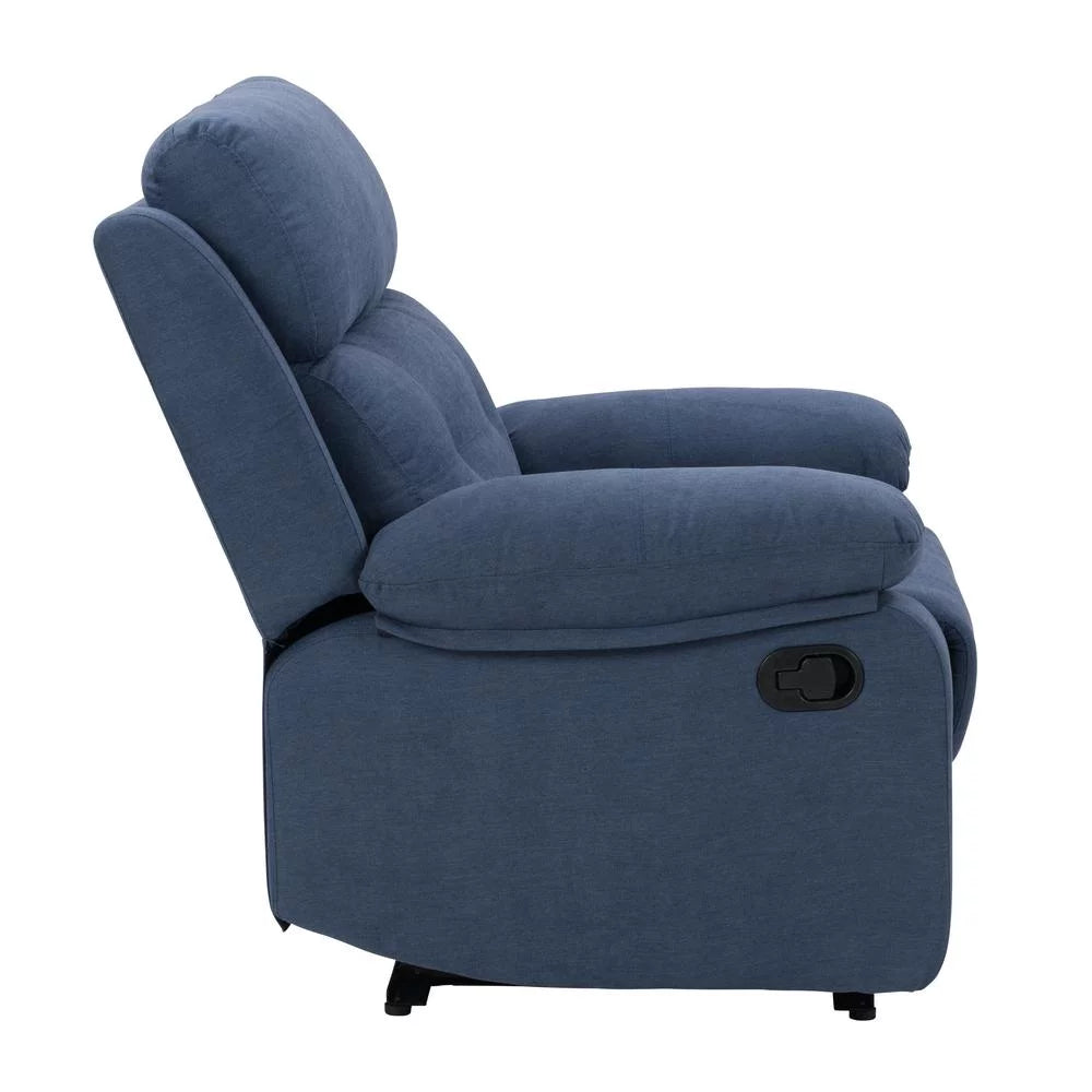 Blue Fabric Manual Recliner V1367