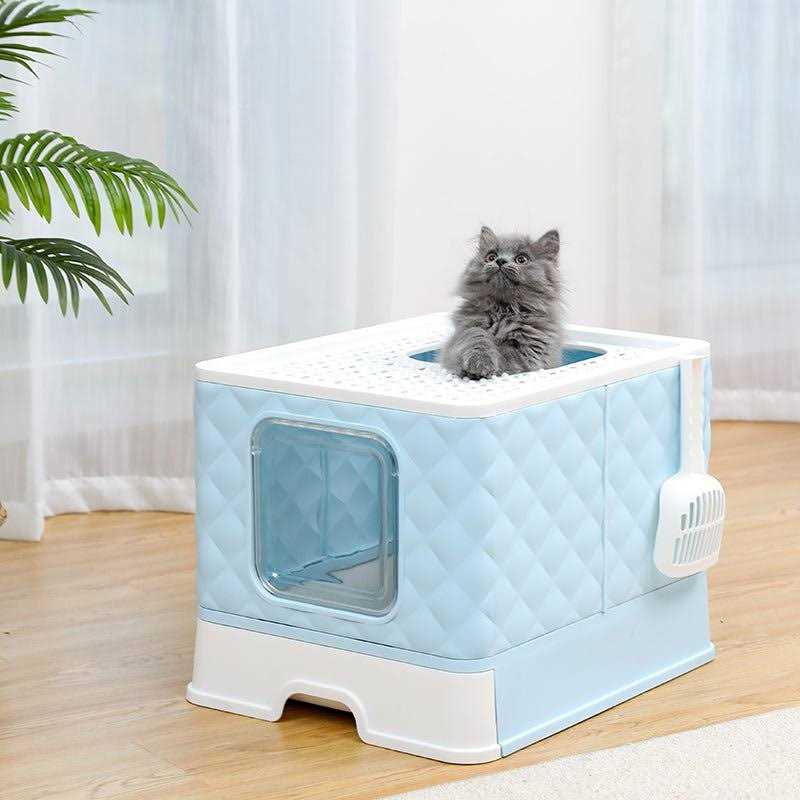 Enclosed 2 Ways Anti-splash Cat Litter Box W7670