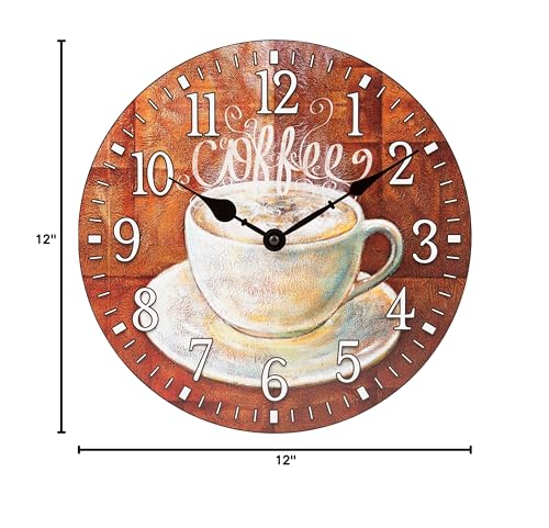 12-Inch Round Coffee Analog Wall Clock Z91172