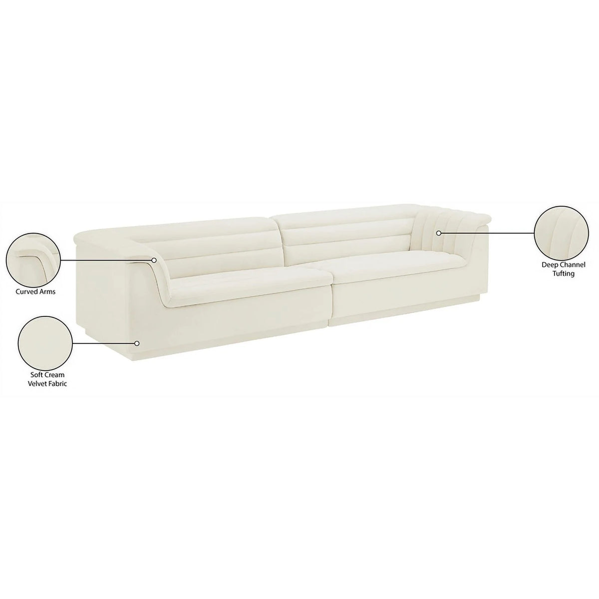 Cream Velvet Modular Sofa Z7973