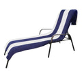 Cotton Blue Cabana Stripe Chaise Lounge Chair Cover G880