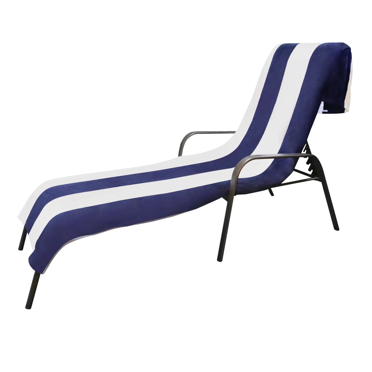 Cotton Blue Cabana Stripe Chaise Lounge Chair Cover G880