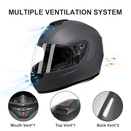 Full Face Motorcycle Helmet with Tinted and Clear Visor X5617