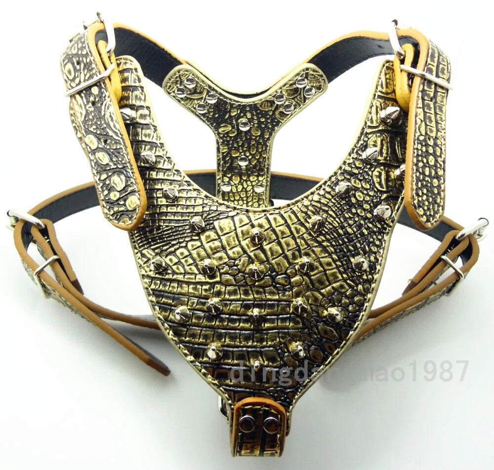Spiked Studded Leather Dog Harness W452219