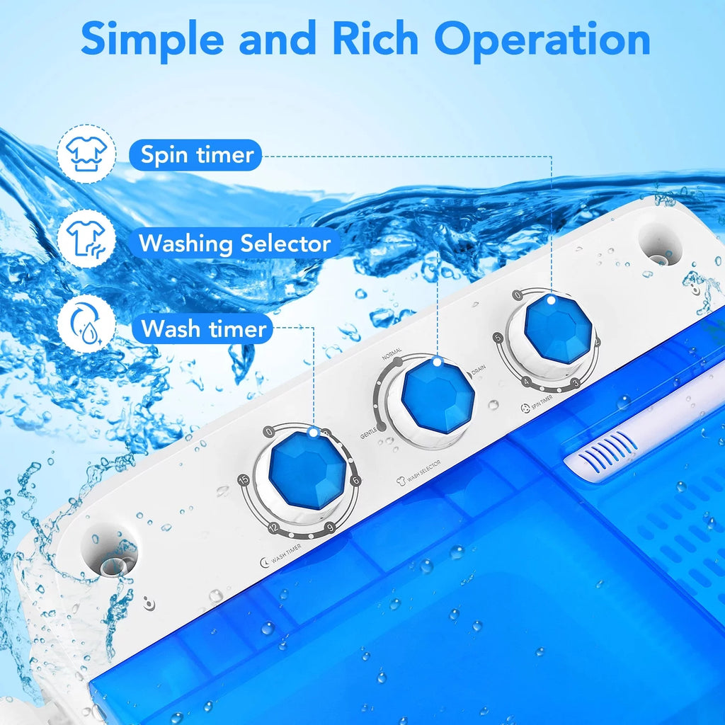 11lbs Washer & 6.6lbs Spin Dryer Combo Washing Machine Q2696