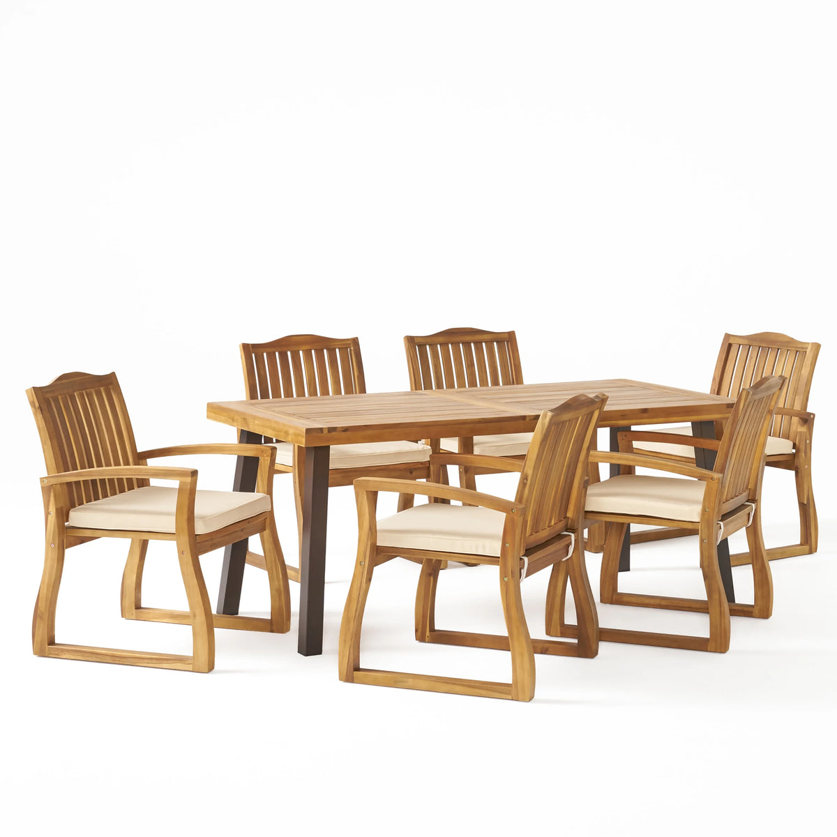 Acacia Wood 7 Piece Dining Set F5197