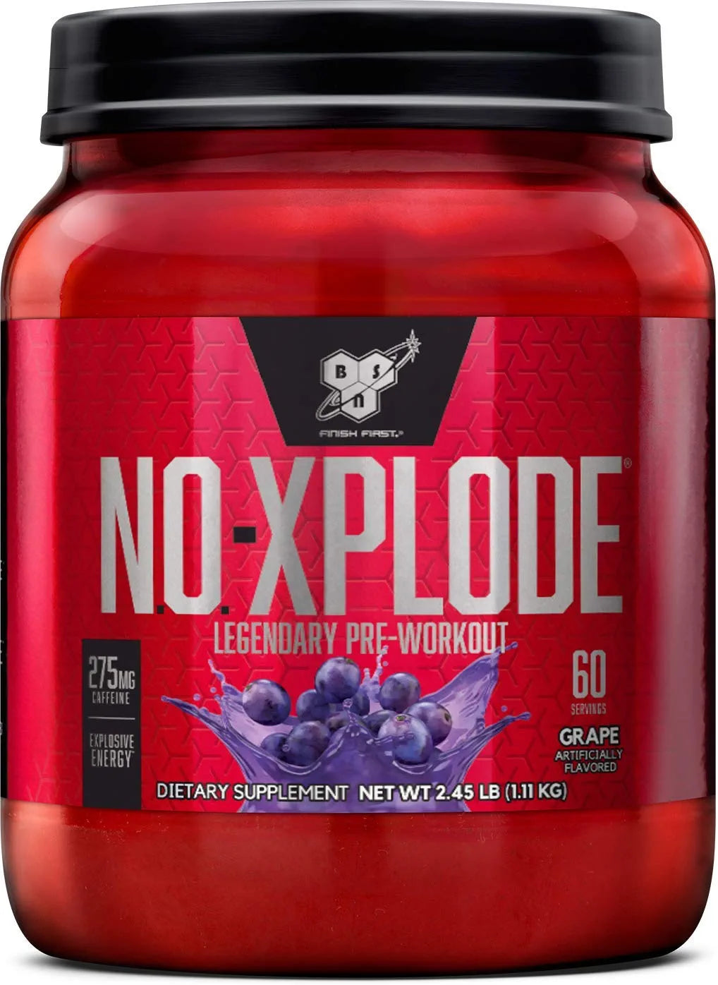 Pre Workout Powder with Creatine and Beta-Alanine, Grape, 60 Servings D605366