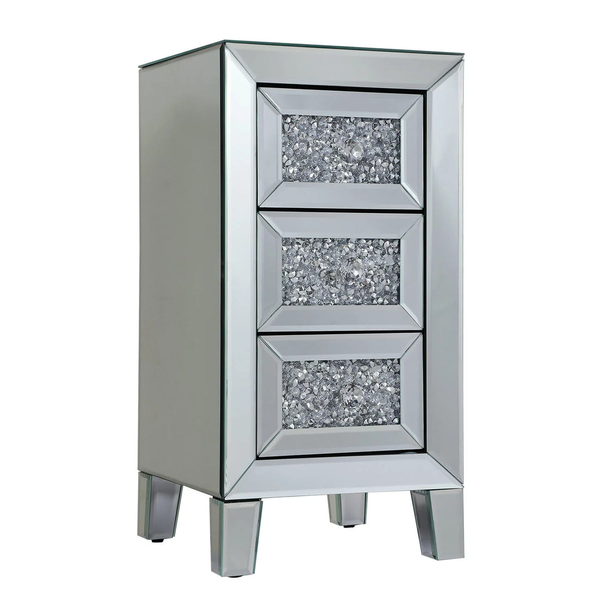 Mirrored Nightstand with 3 Drawers I40277