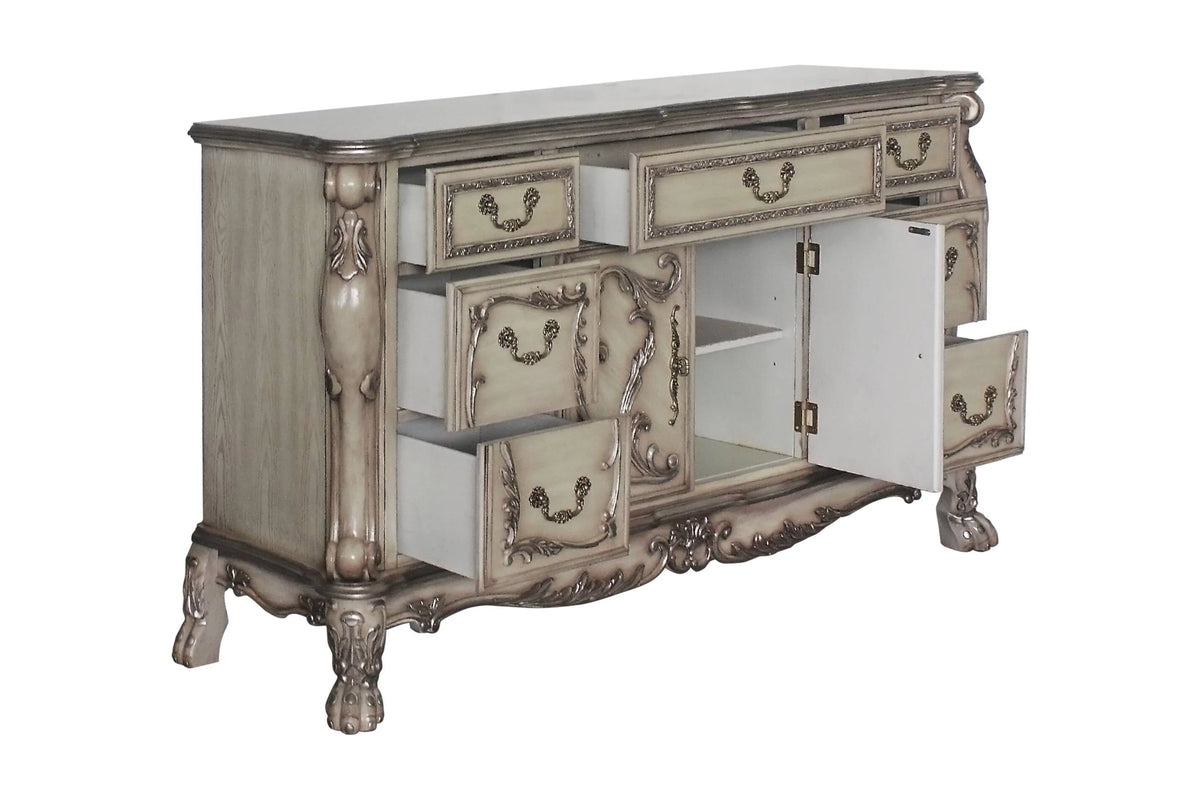 Vintage Bone White Dresser Q785