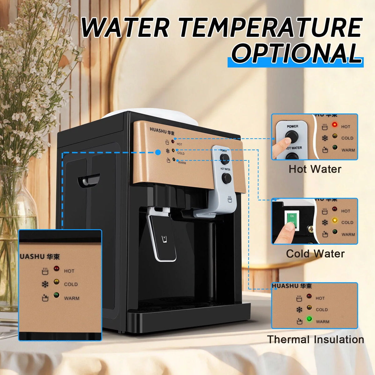 Black Electric Hot Cold Water Dispenser Y2193