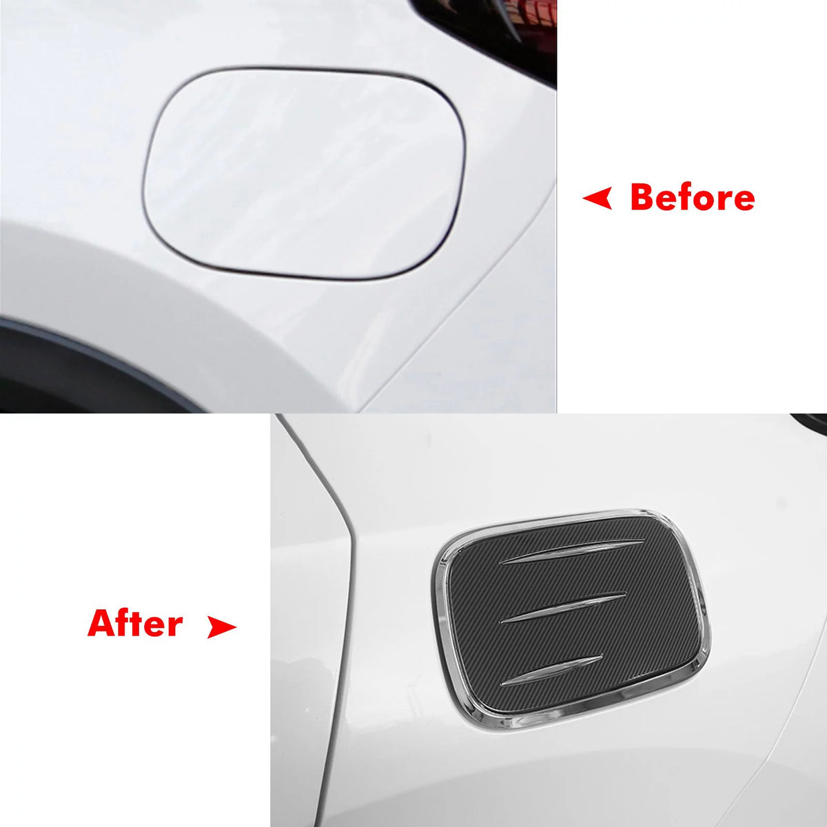 Carbon Fiber Style Fuel Tank Cover Trim Gas Cap Overlay I32698