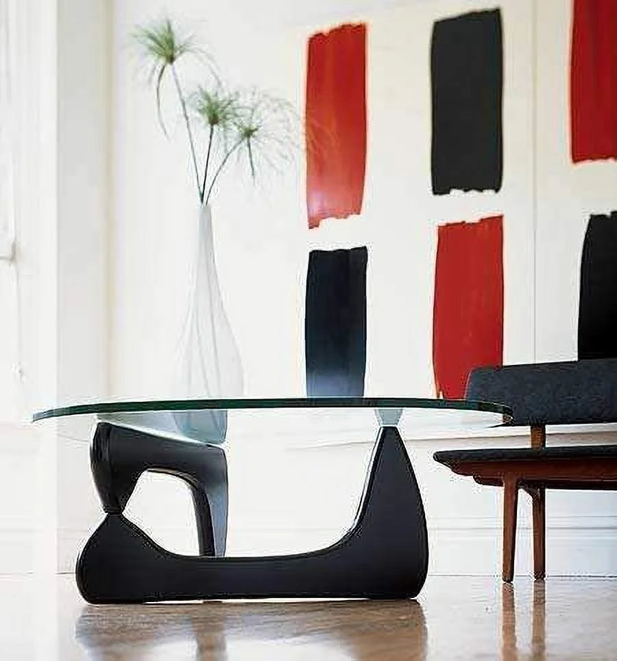 Black 2 Pieces Interlocking Solid Ash Wood Coffee Table Feet P145936