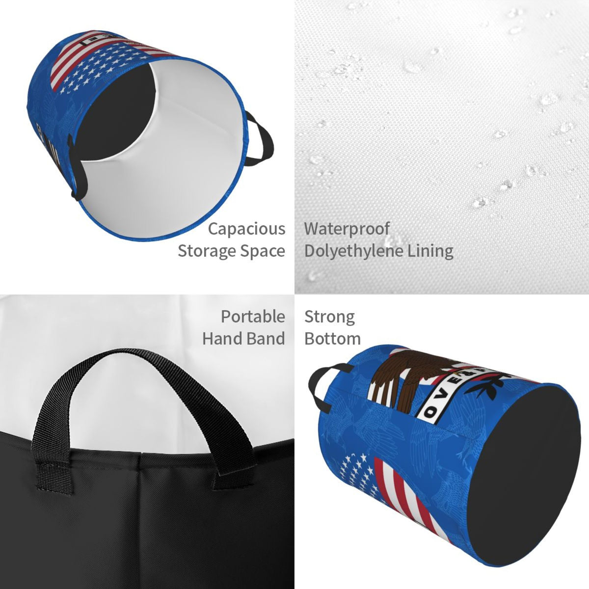 Blue Collapsible Laundry Basket R386148