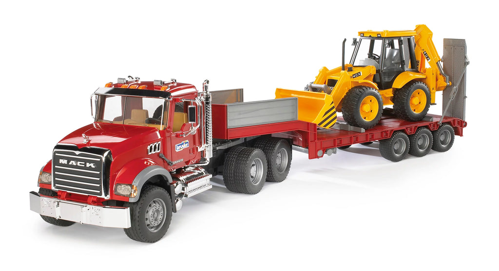 Flatbed Truck with Loader Backhoe Q73537
