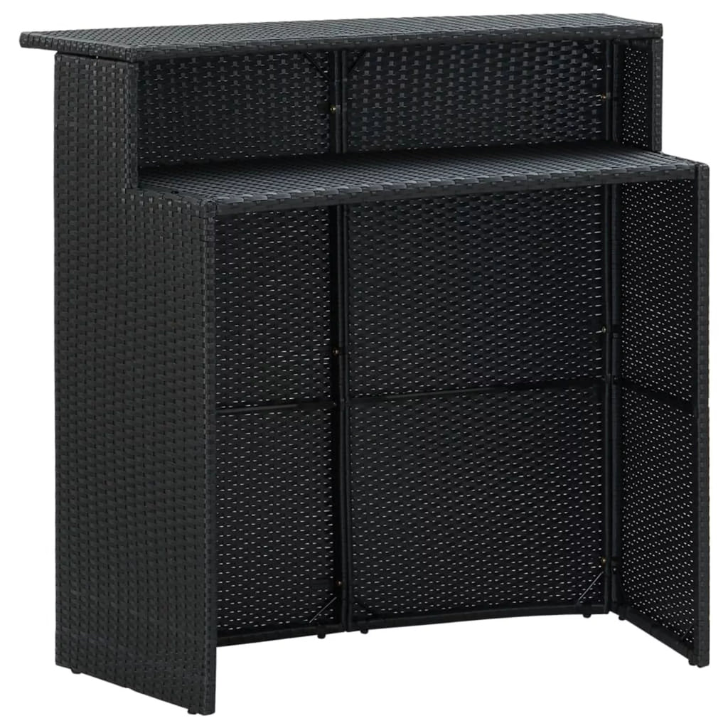 Black Poly Rattan 2-Tier Bar Table L9176