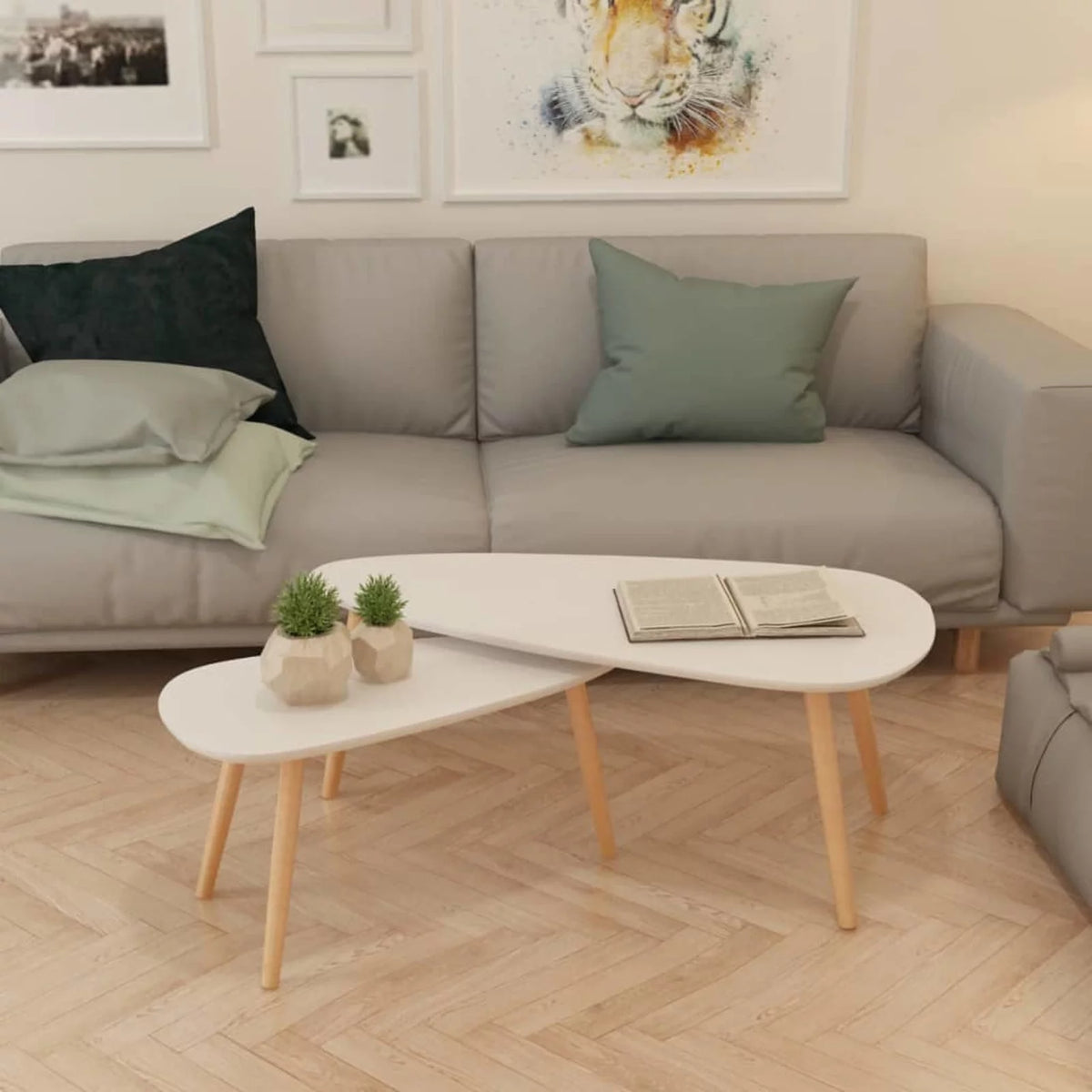 2 Piece Coffee Table Set White G871