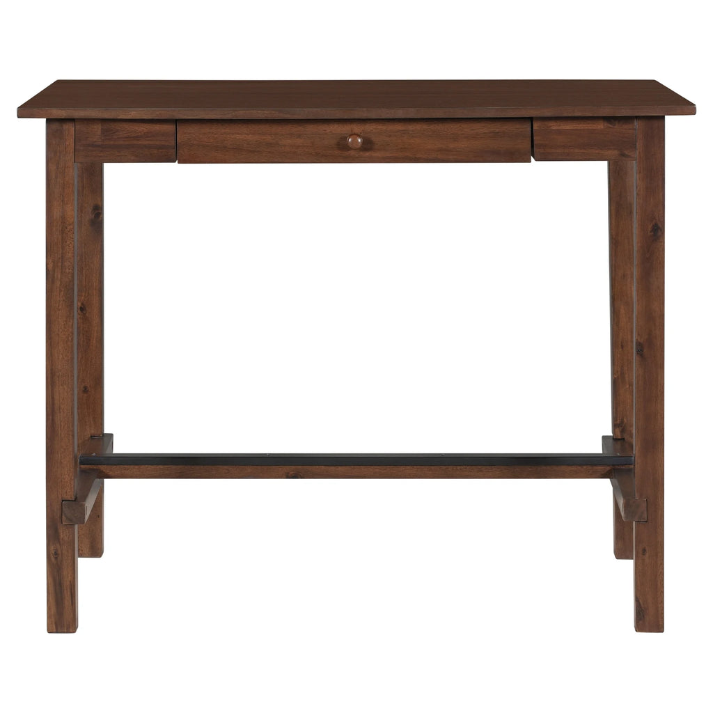 Counter Height Dining Table with Storage Drawer Walnut Z74255