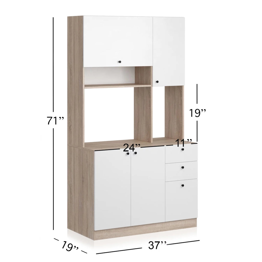 White Pantry Kitchen Storage Cabinet U158