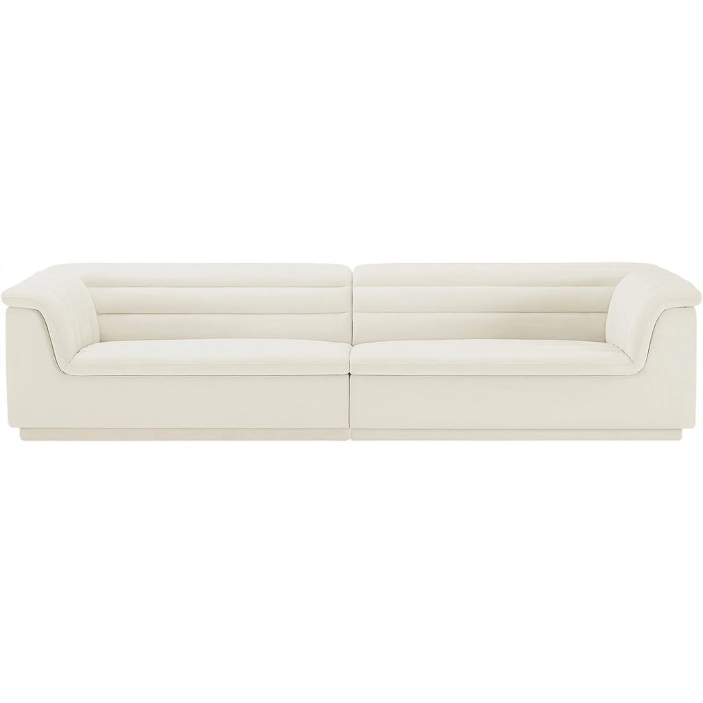 Cream Velvet Modular Sofa Z7973