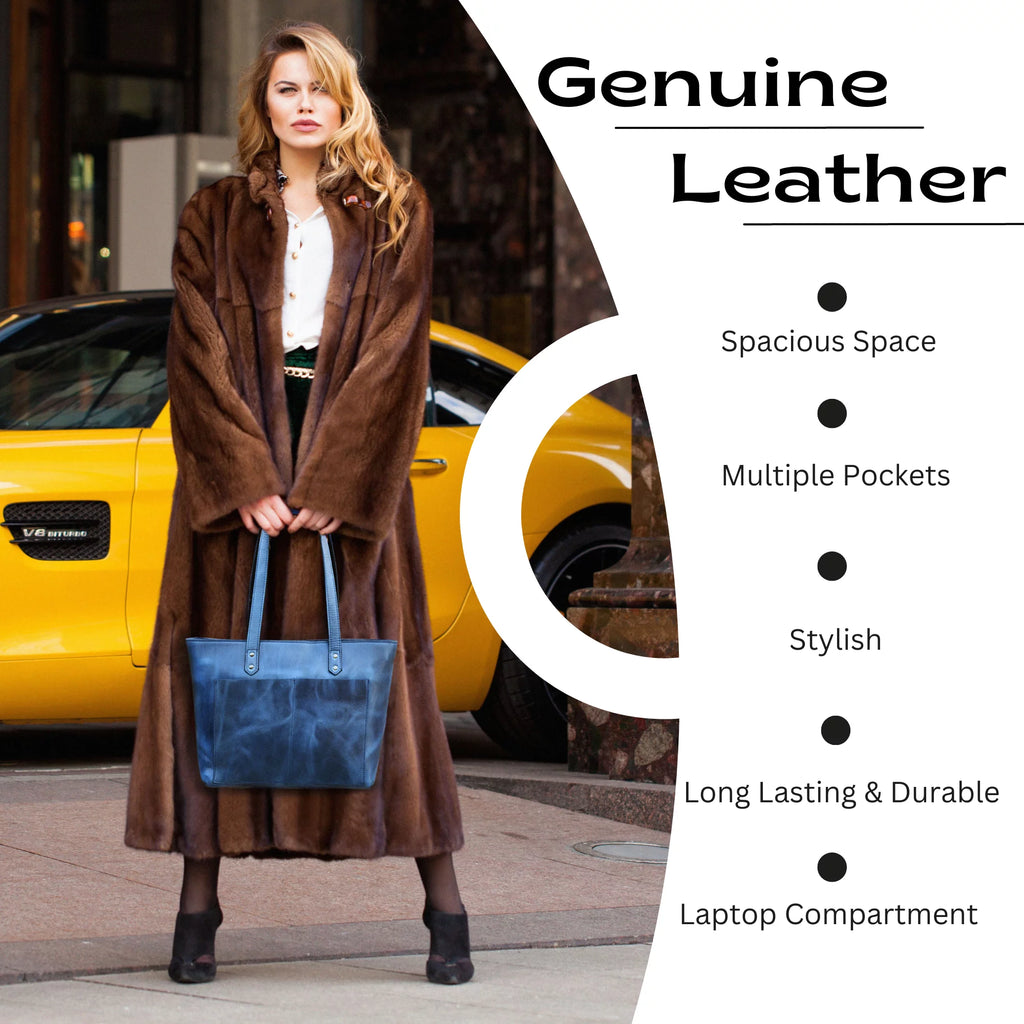 Genuine Leather Shoulder Tote Bag X24427