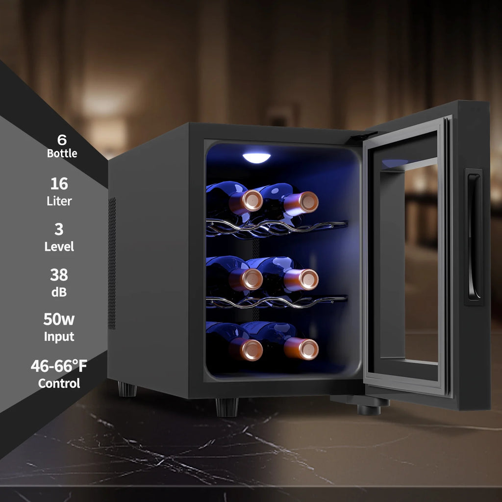 6 Bottle Wine Cooler with Digital Temperature Control U9177