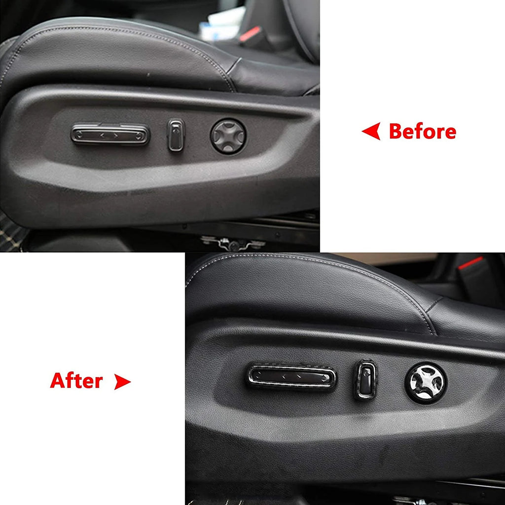 Seat Adjustment Knob Switch Buttons Cover Trim Carbon Fiber Pattern B1599