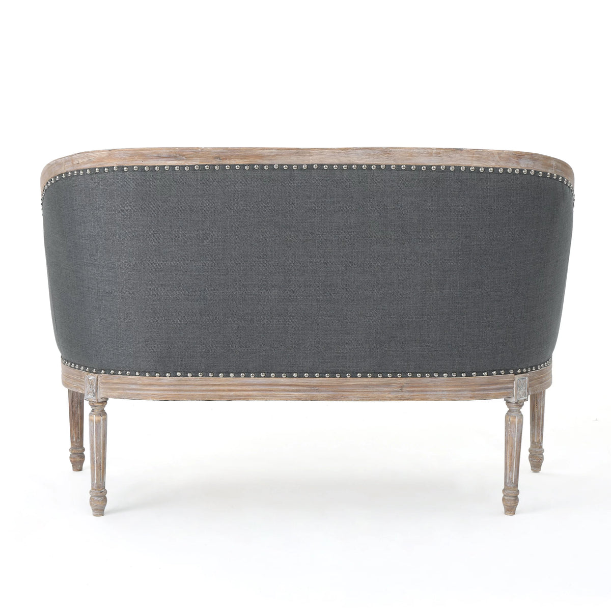 Dark Gray Fabric Loveseat W78036