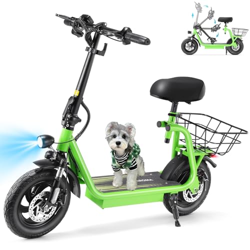 Electric Scooter with Seat, 1200W Motor, 30 Miles Range, Foldable with Basket Y71154