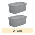 50 Gallon 2 Pack Extra Large Plastic Storage Tote with Lids K794