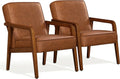 Light Brown 2 Pieces PU Leather Accent Chair O657076