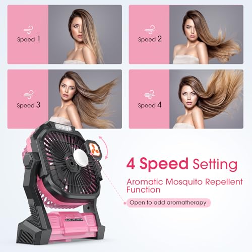 Portable Rechargeable Fan with LED Lantern Q633199
