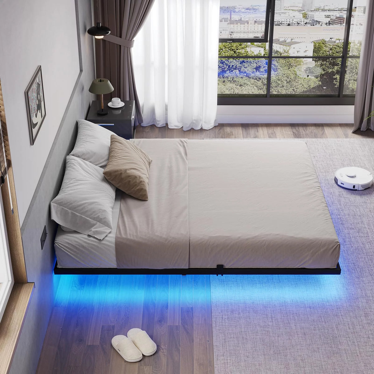 Queen Bed Frame with LED Lights M480125