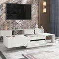 Contemporary Coffee Table with Sliding Top & Hidden Compartments White & Light Brown K1780