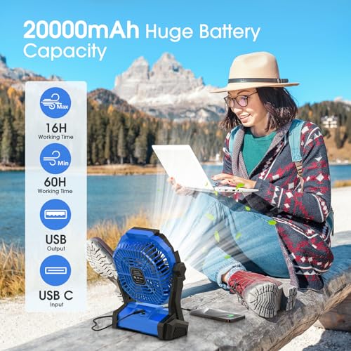 Portable Rechargeable Fan with LED Lantern Q633199