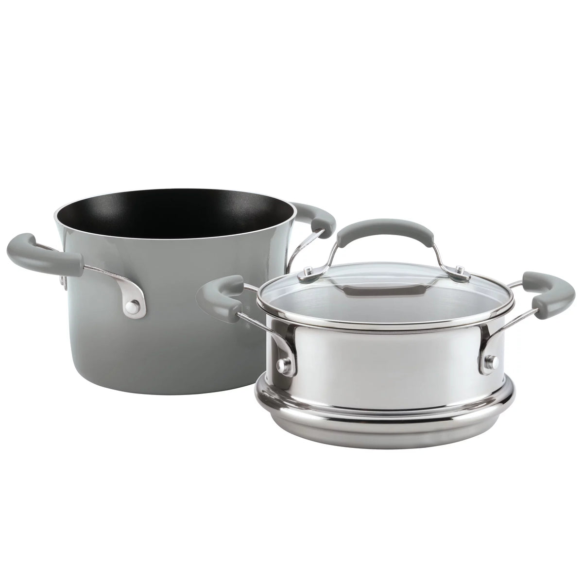 3 Qt Nonstick Porcelain Enamel Covered Multi Pot Set with Steamer M3898