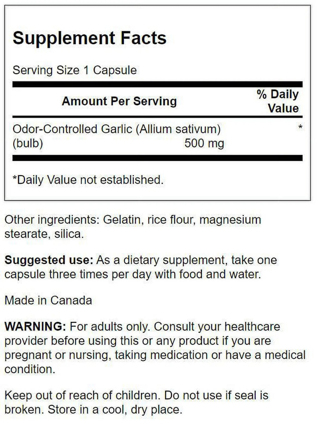 Garlic 500 mg 200 Capsules G39268
