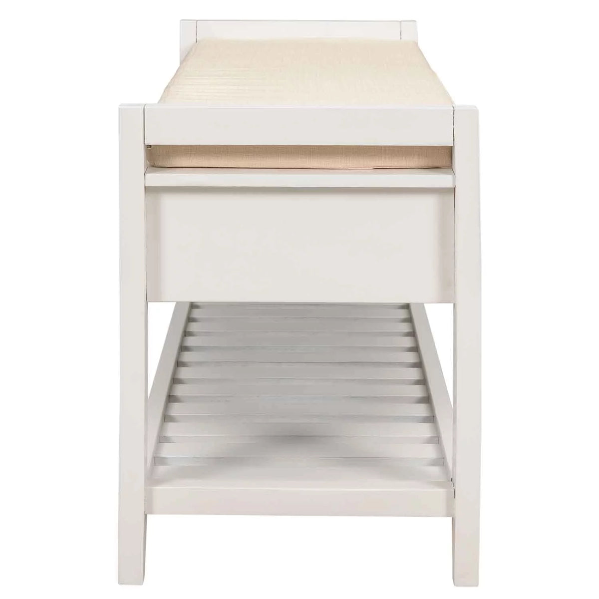 Wood Storage Bench with Cushion and 2 Drawers L323