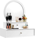 White Wall Mounted Vanity Makeup Table with 2 Removable Drawers V4342