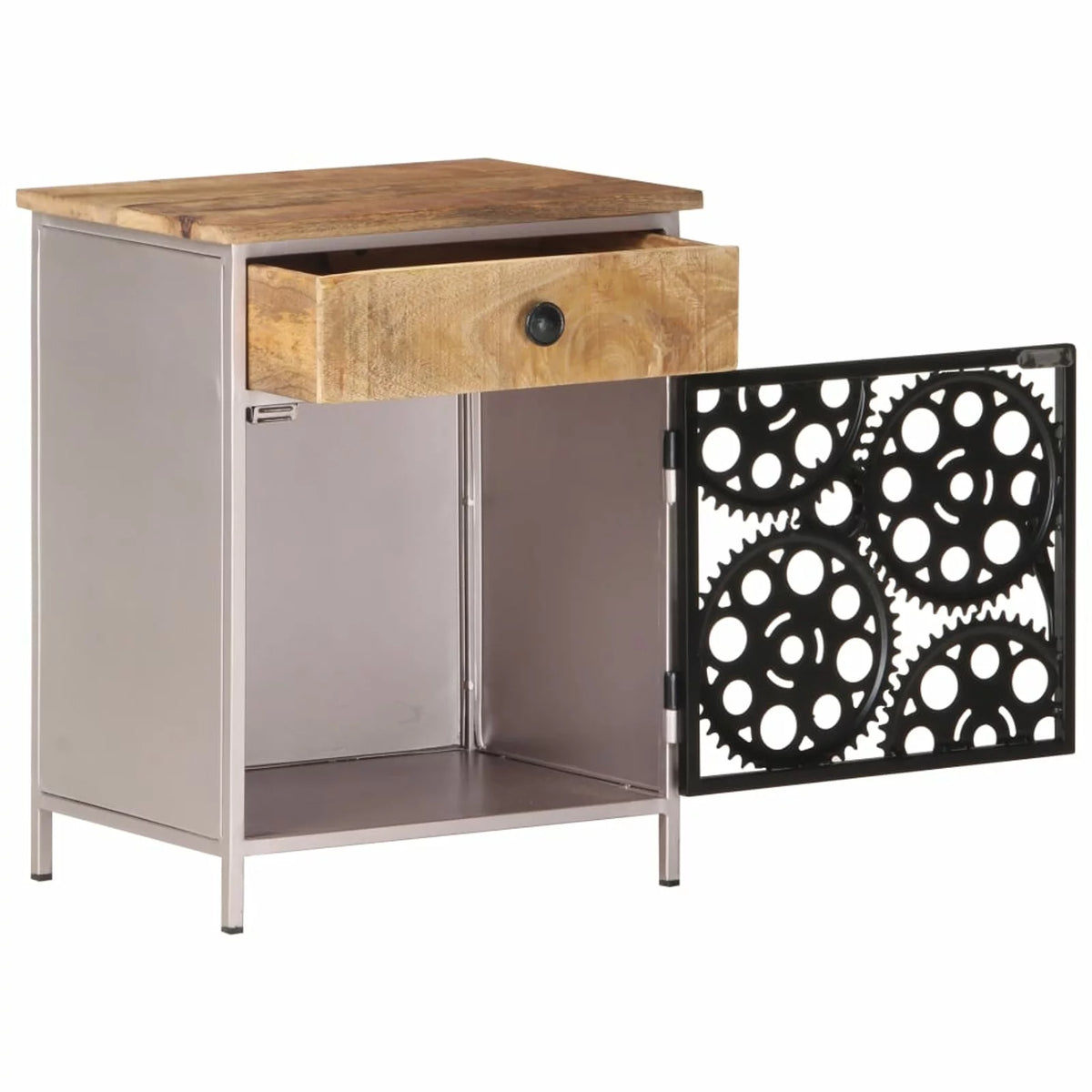 Rough Mango Wood Bedside Cabinet K86311