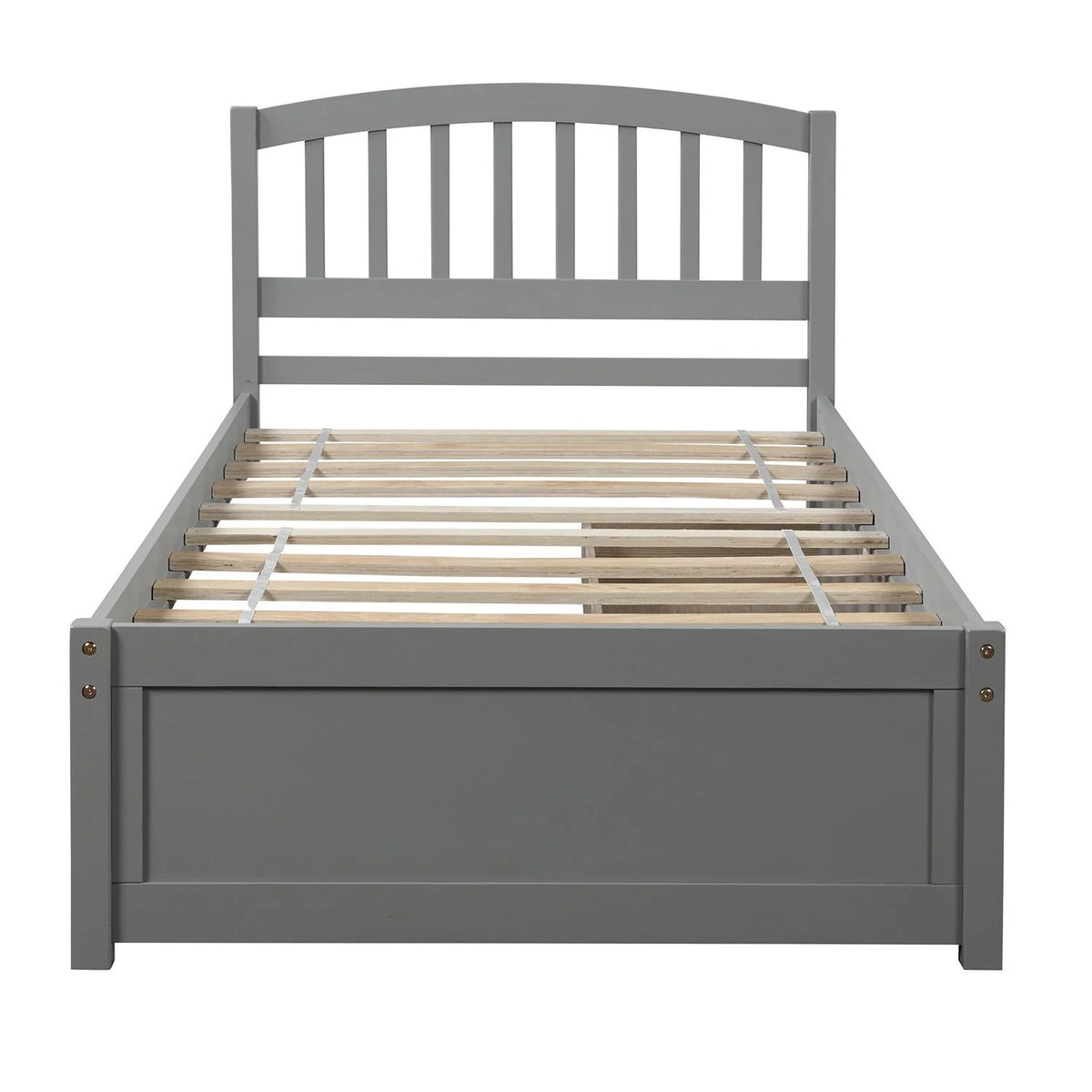 Twin Size Wood Platform Bed with Storage and 2 Drawers J717
