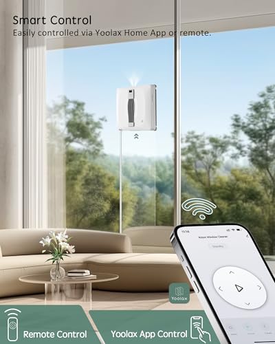 White Window Cleaning Robot with Dual Cross Water Spray W340978